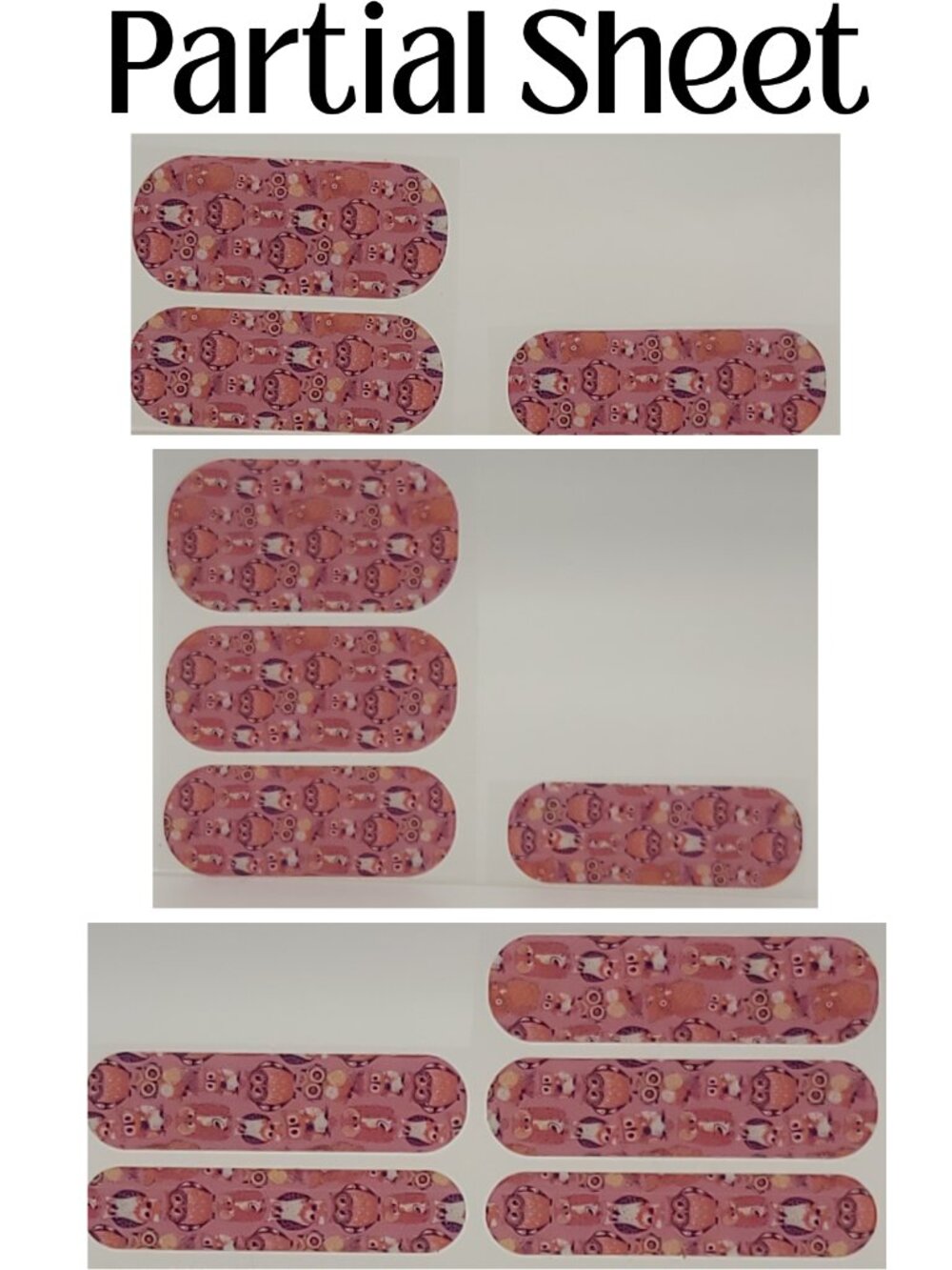 Jamberry Nail Wraps, What a Hoot, Partial Sheet